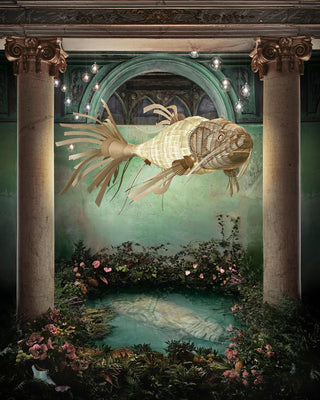 Lustra Lustre Bois Poisson Artisanal