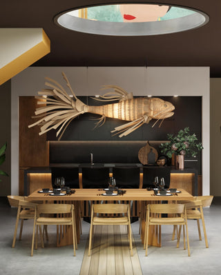 Lustra Lustre Bois Poisson Artisanal