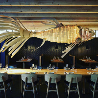 Lustra Lustre Bois Poisson Artisanal