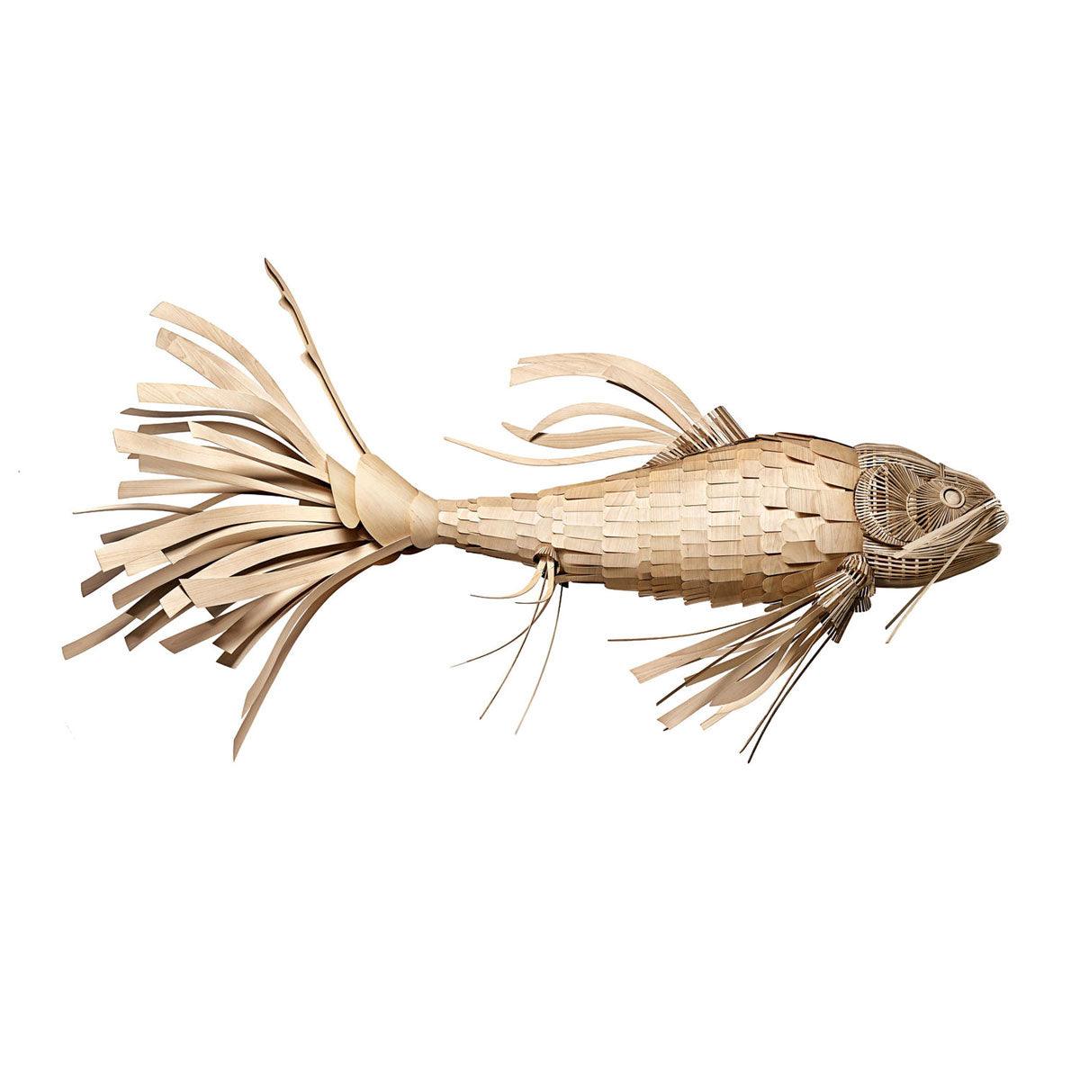 Celina Lustre Bois Poisson Artisanal
