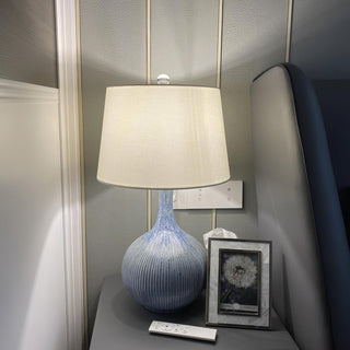 Deyra Lampe de Table en Céramique Et Tissu