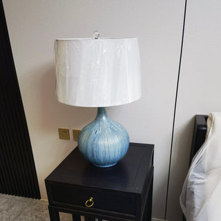 Deyra Lampe de Table en Céramique Et Tissu