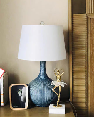 Deyra Lampe de Table en Céramique Et Tissu