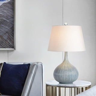 Deyra Lampe de Table en Céramique Et Tissu