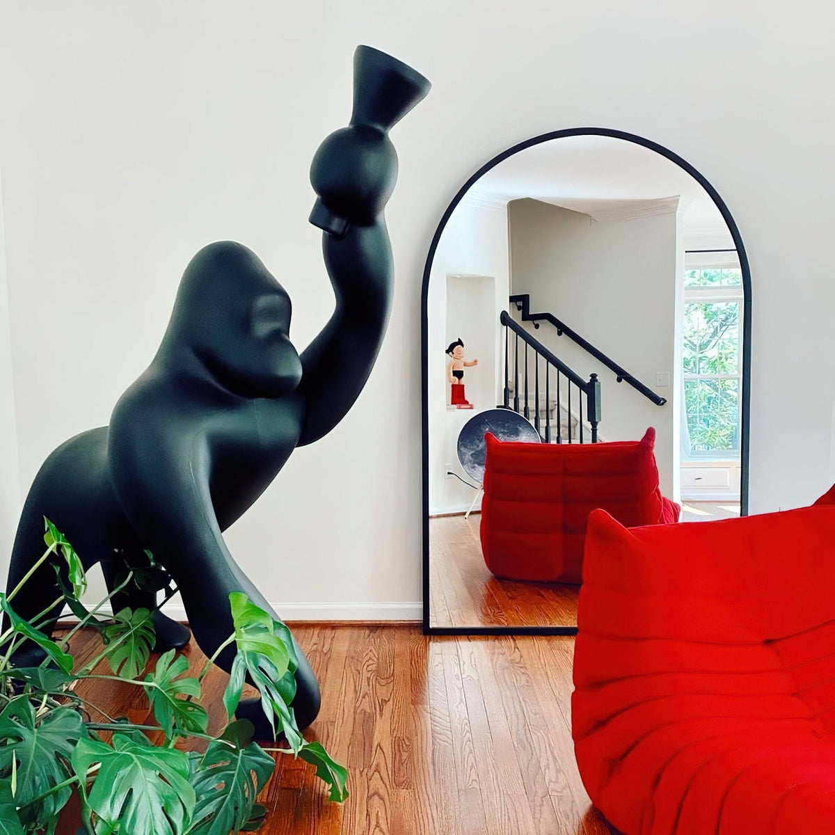 Zasolil Lampadaire Artiste en Résine Gorille