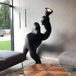 Zasolil Lampadaire Artiste en Résine Gorille