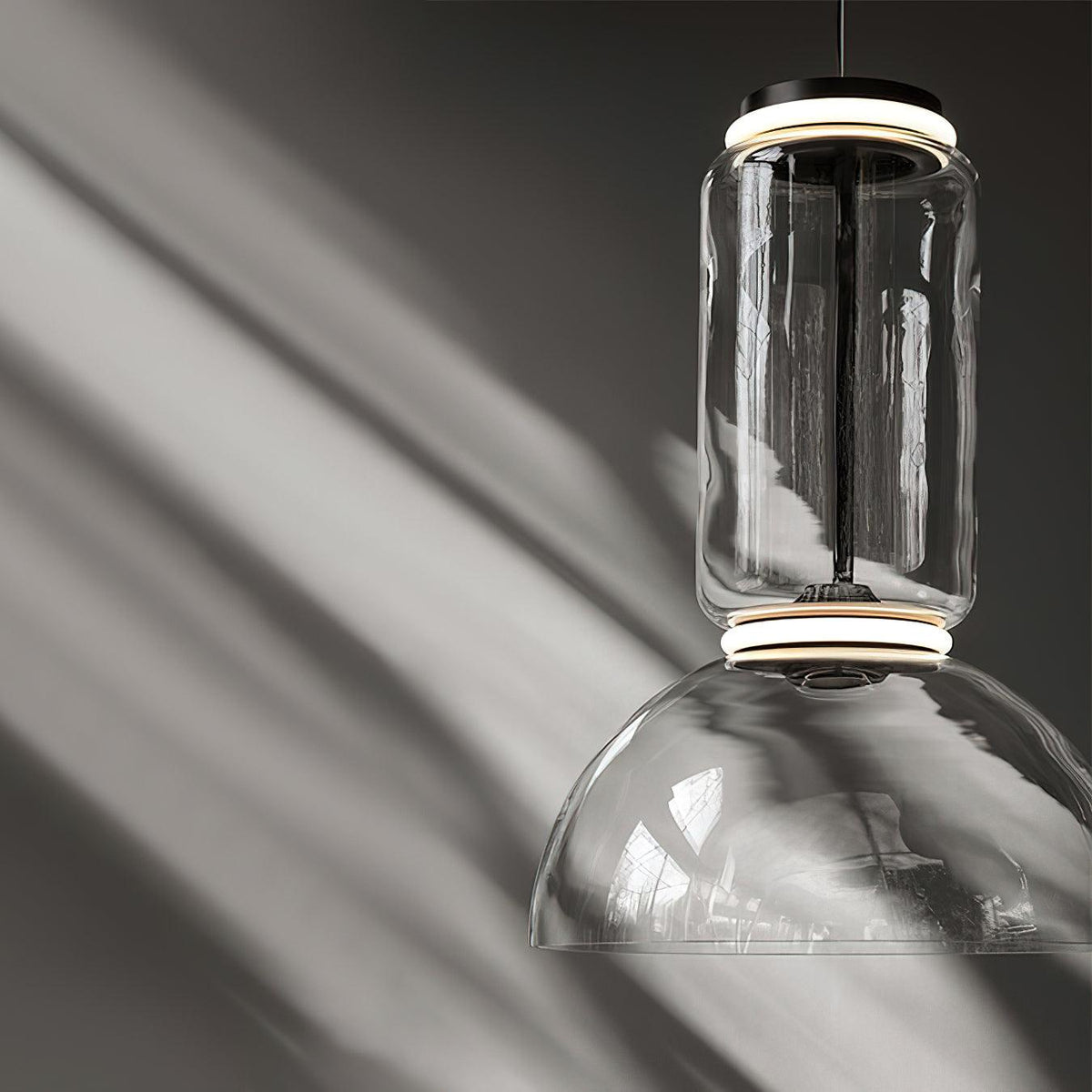Virelo Stacked Glass Cylinder Pendant Light-Neutral Decor