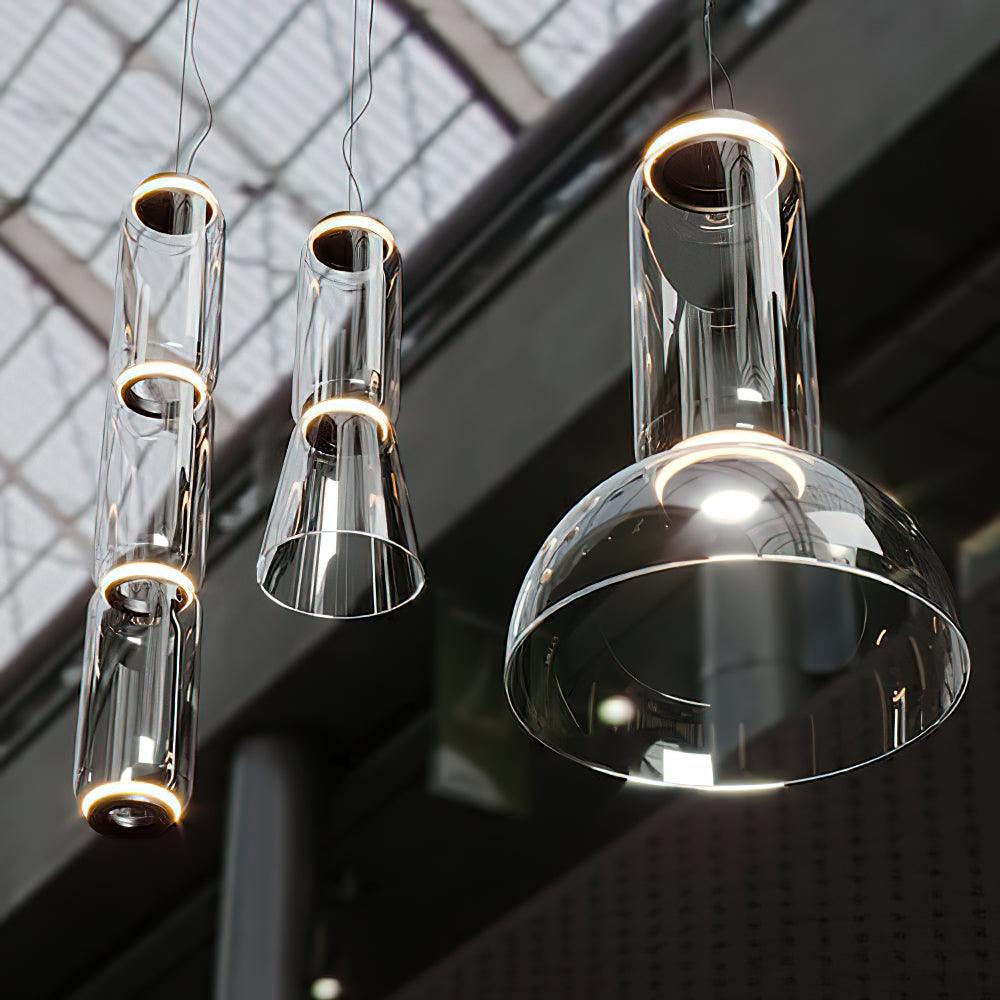 Virelo Stacked Glass Cylinder Pendant Light-Neutral Decor