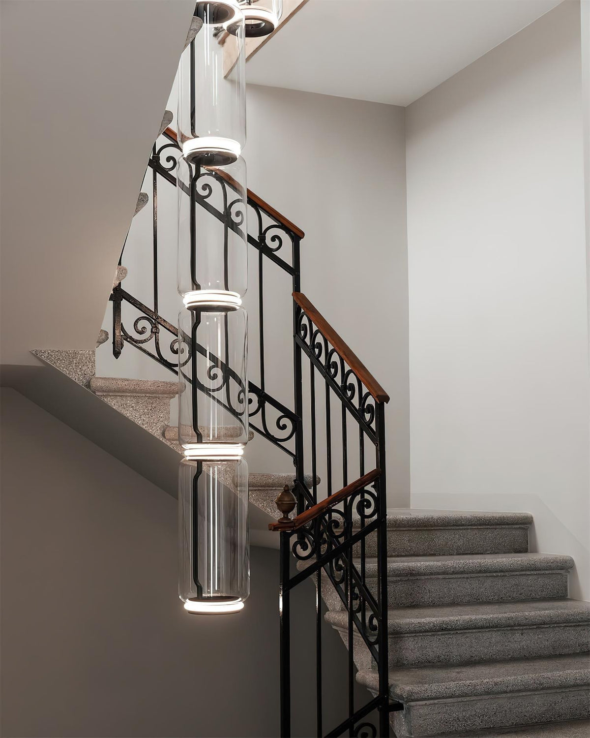 Virelo Stacked Glass Cylinder Pendant Light-Neutral Decor