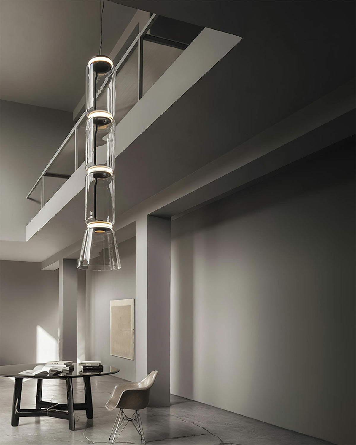 Virelo Stacked Glass Cylinder Pendant Light-Neutral Decor