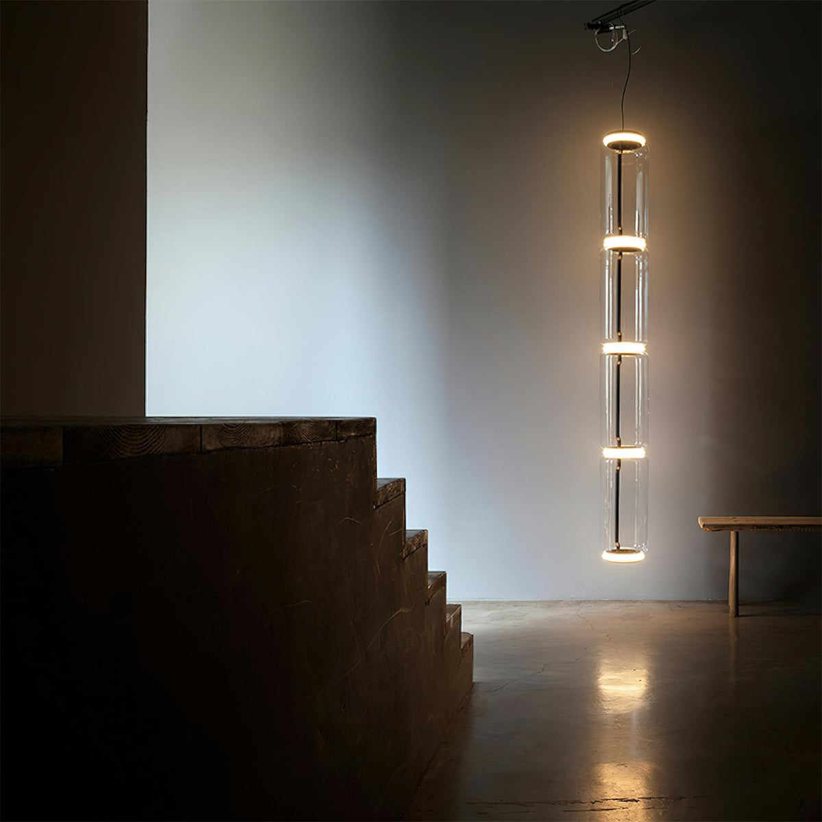 Virelo Stacked Glass Cylinder Pendant Light-Neutral Decor