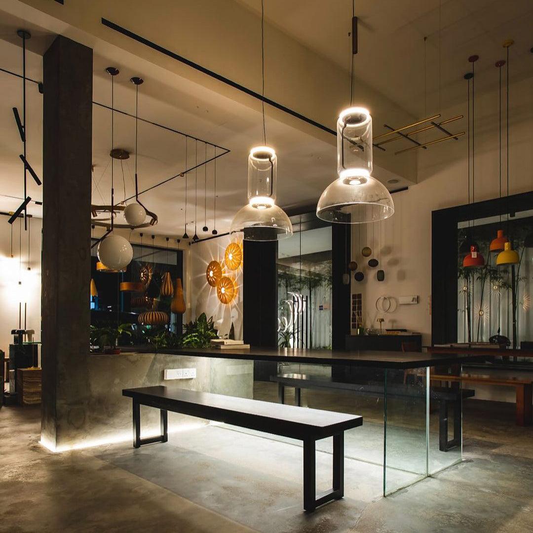 Virelo Stacked Glass Cylinder Pendant Light-Neutral Decor