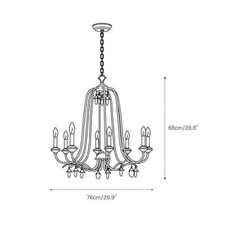 Ocara Lustre Cristal Laiton Industriel Vintage Luxe