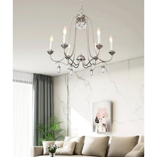 Ocara Lustre Cristal Laiton Industriel Vintage Luxe