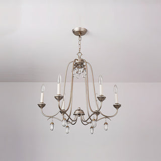 Ocara Lustre Cristal Laiton Industriel Vintage Luxe