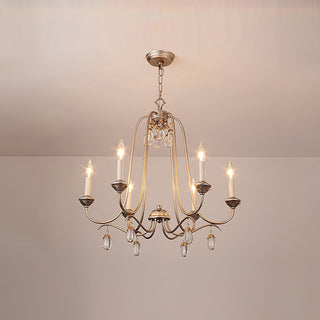 Ocara Lustre Cristal Laiton Industriel Vintage Luxe