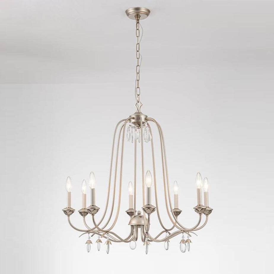 Ocara Lustre Cristal Laiton Industriel Vintage Luxe