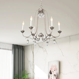 Ocara Lustre Cristal Laiton Industriel Vintage Luxe