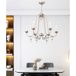 Ocara Lustre Cristal Laiton Industriel Vintage Luxe