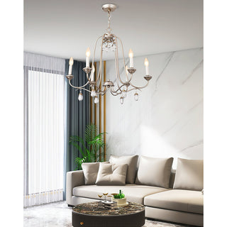 Ocara Lustre Cristal Laiton Industriel Vintage Luxe