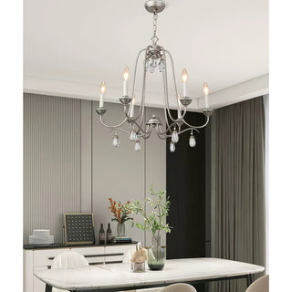 Ocara Lustre Cristal Laiton Industriel Vintage Luxe