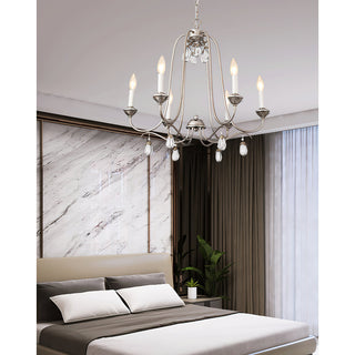 Ocara Lustre Cristal Laiton Industriel Vintage Luxe