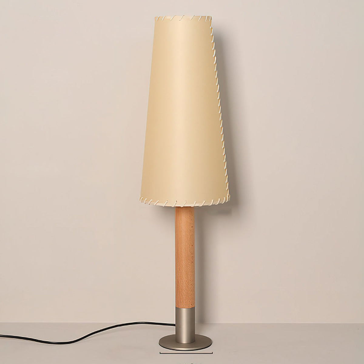 The lamp shown with compatible bulb types, LED and Edison.