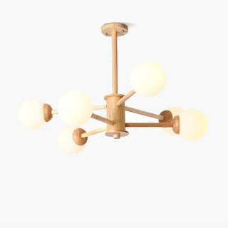 Lustra Lustre en Bois Globe Minimaliste Naturel