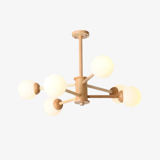 Lustra Lustre en Bois Globe Minimaliste Naturel