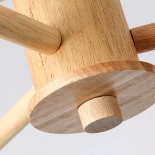 Lustra Lustre en Bois Globe Minimaliste Naturel