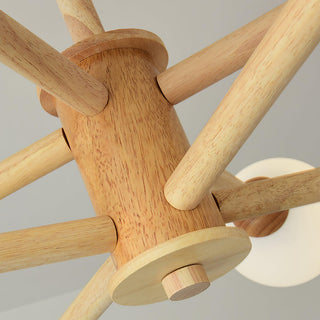 Lustra Lustre en Bois Globe Minimaliste Naturel