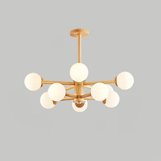 Lustra Lustre en Bois Globe Minimaliste Naturel