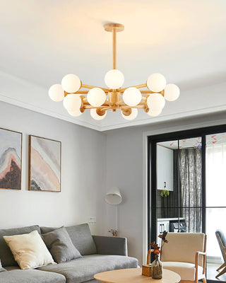 Lustra Lustre en Bois Globe Minimaliste Naturel