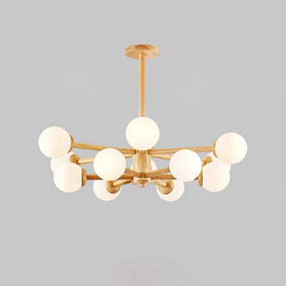 Lustra Lustre en Bois Globe Minimaliste Naturel