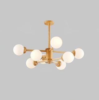 Lustra Lustre en Bois Globe Minimaliste Naturel