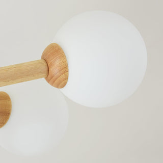 Lustra Lustre en Bois Globe Minimaliste Naturel