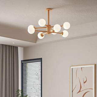Lustra Lustre en Bois Globe Minimaliste Naturel
