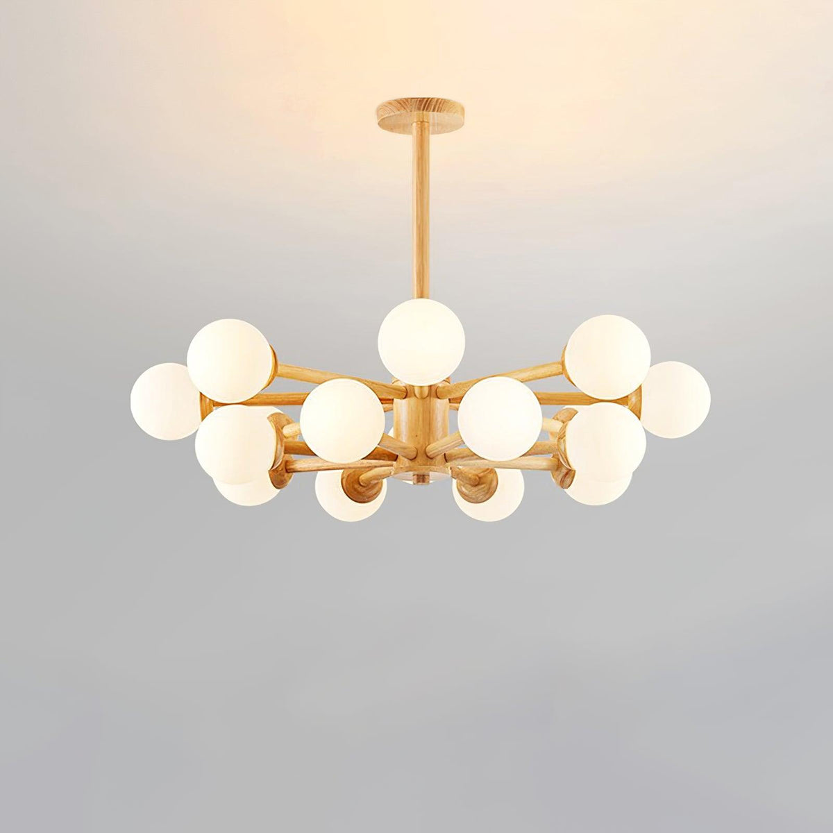 Rilielle Lustre en Bois Globe Minimaliste Naturel