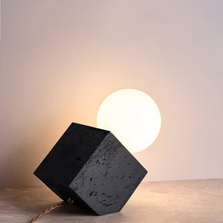 Milo Lampe de Table Minimaliste Travertin Noir