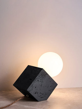 Milo Lampe de Table Minimaliste Travertin Noir