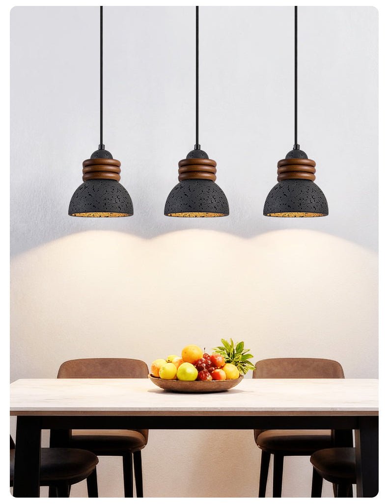 Riso Suspension en Travertin Noir