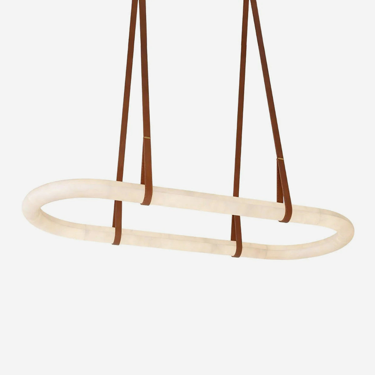 Kurve Chandelier Alabaster Ring Artificial leather-Neutral Decor