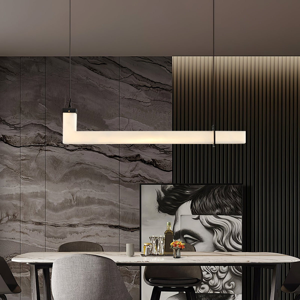Varenilia Suspension Linéaire en Albâtre