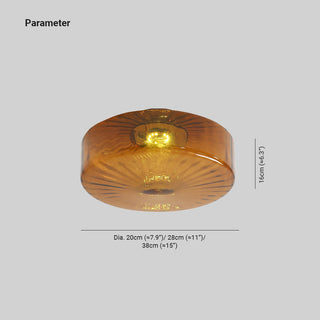June  Plafonnier Ambre Verre
