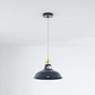 Naren Lampe Suspension Luminaire Vintage. Métal. Noir/Blanc. Salle à Manger-Luire