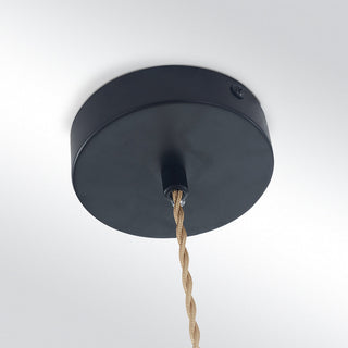 Naren Lampe Suspension Luminaire Vintage. Métal. Noir/Blanc. Salle à Manger-Luire