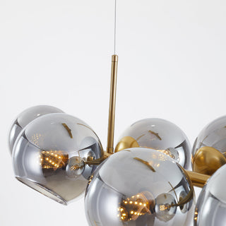 Valentina Suspension Boule Moderne Métal/Verre Noir/Doré Salon