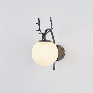 Valentina Applique Murale Bois de Cerf Art-Déco Moderne Métal/Verre Noir/Or Salon