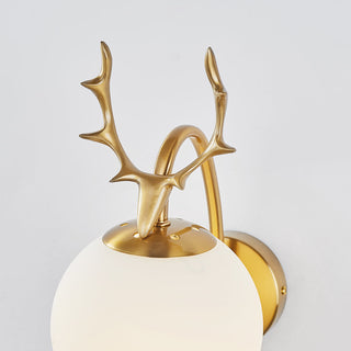 Valentina Applique Murale Bois de Cerf Art-Déco Moderne Métal/Verre Noir/Or Salon