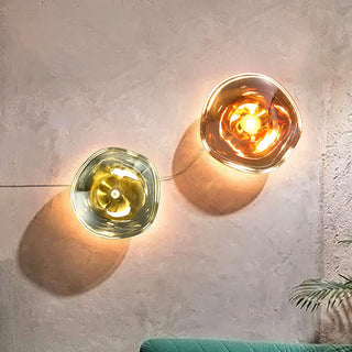 Livan Applique Murale en Verre Soufflé Doré Moderne-Luire
